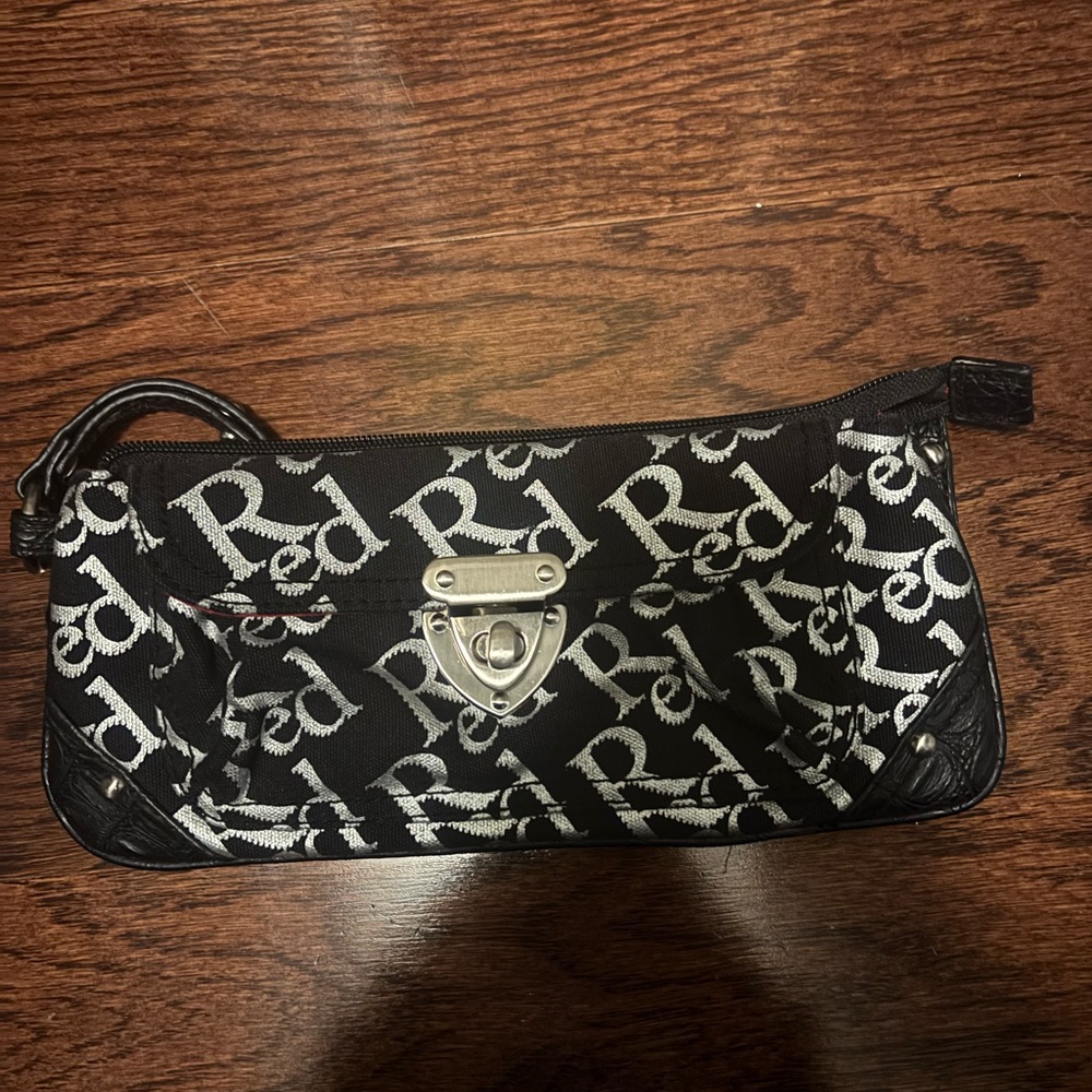 Marc Ecko Black and White Patterned Clutch